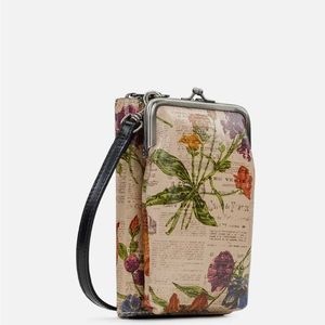 Patricia Nash Pertina Frame Crossbody. Parisian Newspaper Print.  New